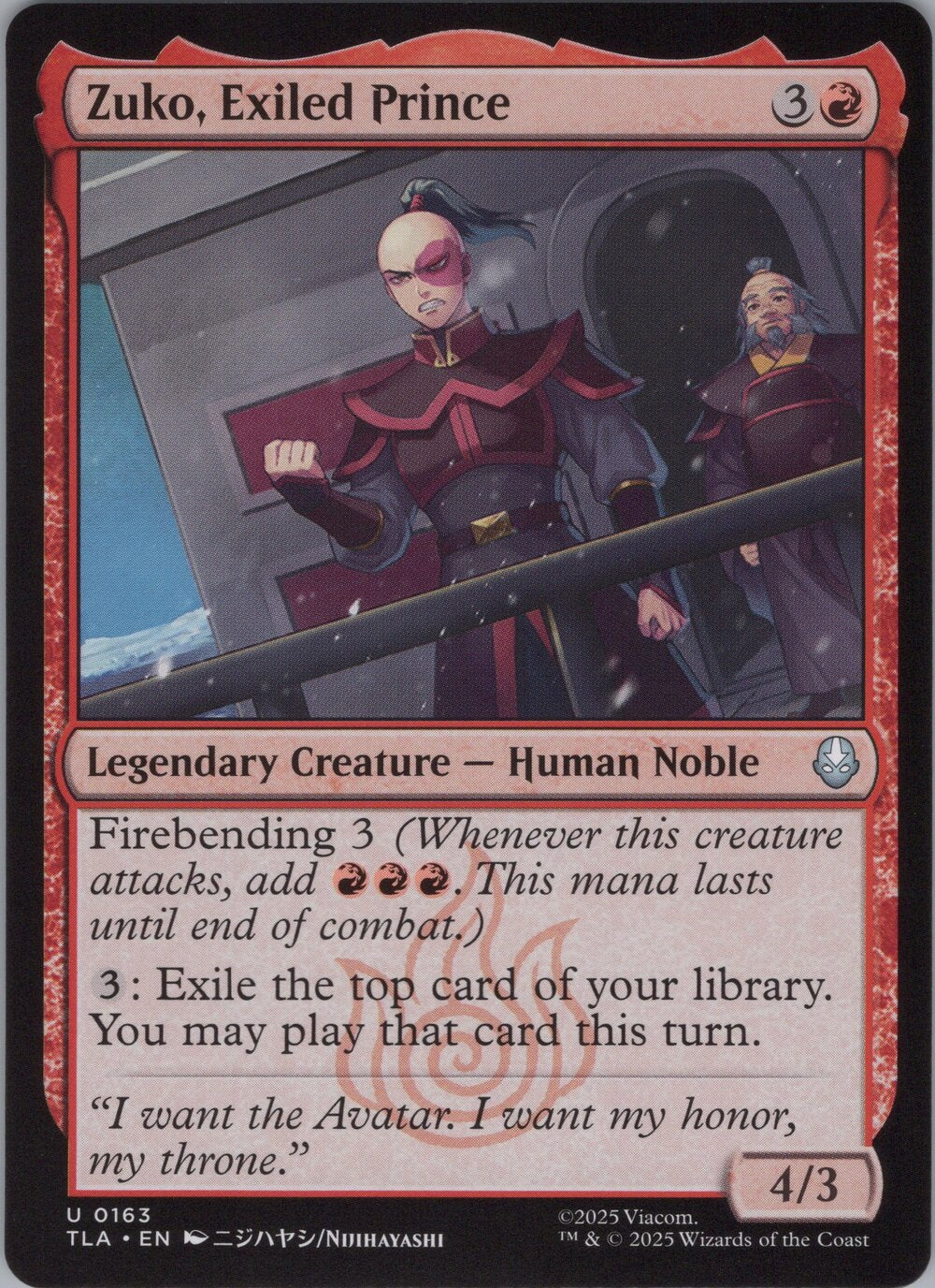Zuko, Exiled Prince