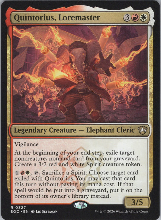 Quintorius, Loremaster