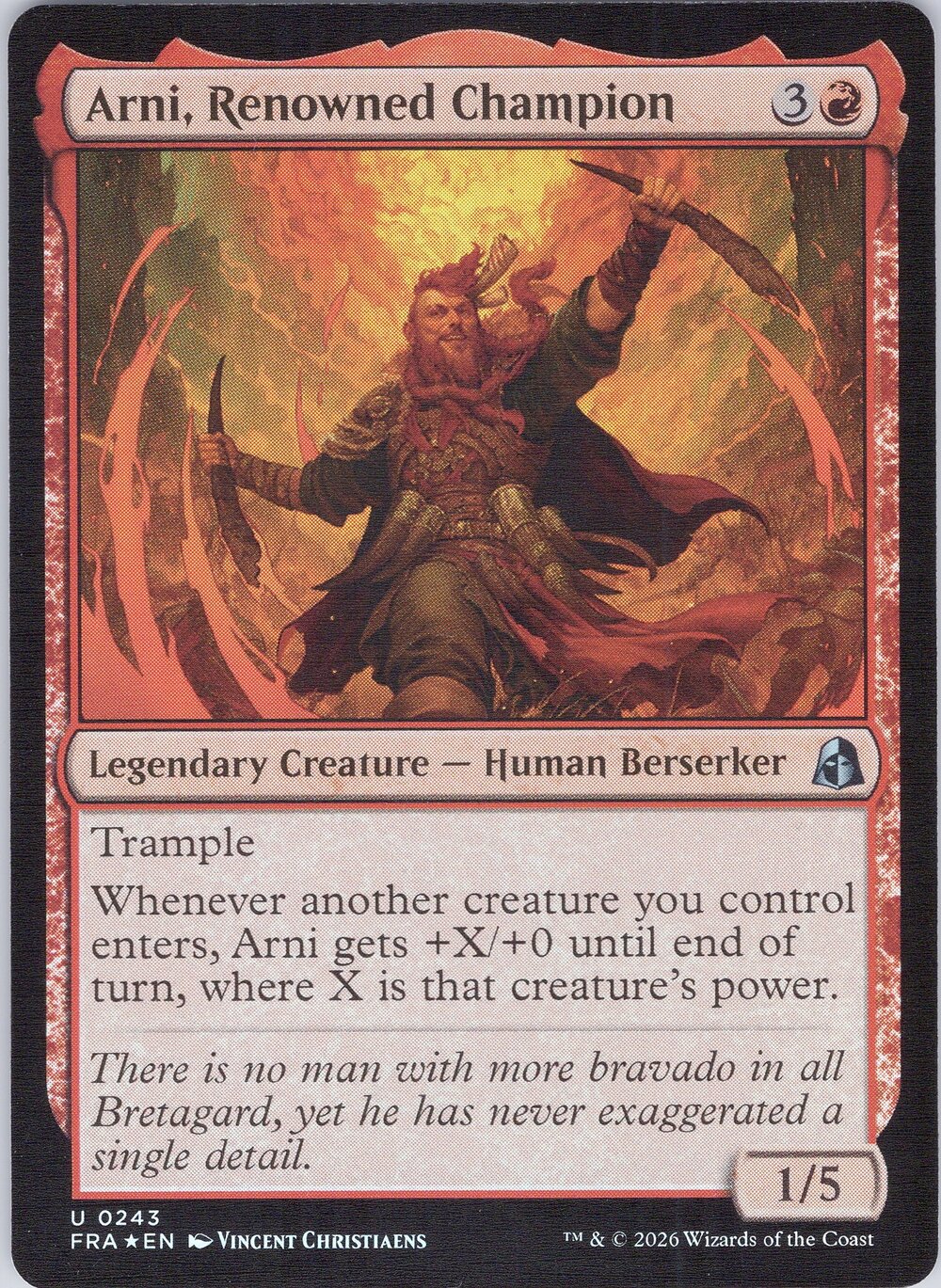 Arni, Renowned Champion